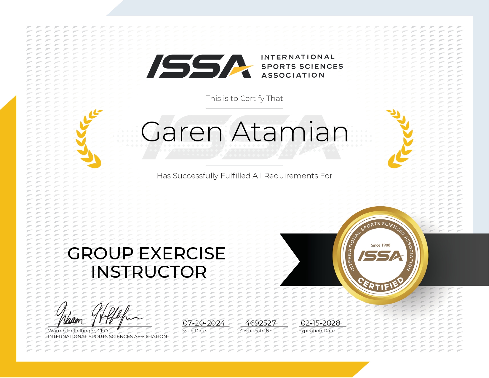 Group Exercise Instructor — ISSA